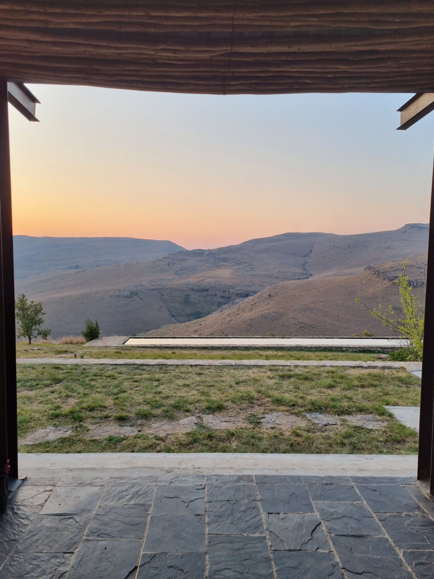 The mountains framed from the terrace
