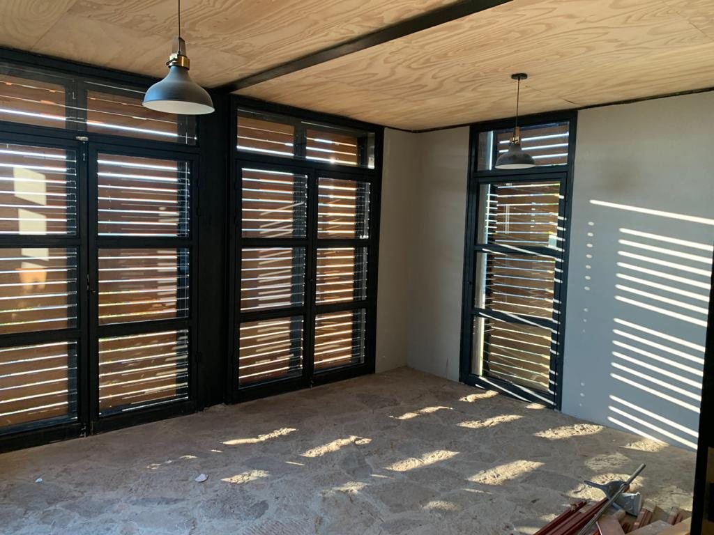 Interior — steel-framed veranda doors